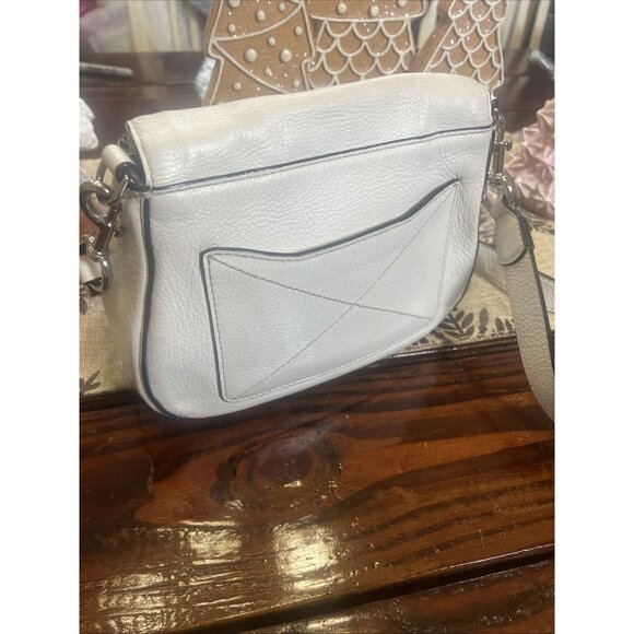 Marc Jacobs Leather Saddle Bag Cream Crossbody Western Flare Classic Style Bag - Picture 3 of 14